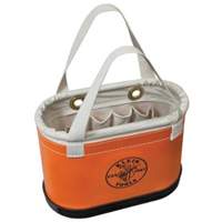Klein Tools 5144BHHB Seau ovale &agrave; coque rigide, 14" lo x 7" la x 10" h, Plastique, Orange