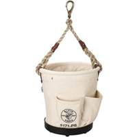 Klein Tools 5171PS Tapered-Wall Bucket, 12" L x 9" W x 12" H, Canvas, Natural