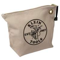Klein Tools 5539NAT Zipper Tool Pouch, Canvas, 1 Pockets, Natural