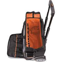Klein Tools 55452RTB Sac &agrave; outils roulant Tradesman Pro, Polyester balistique, 24 pochettes, Noir/Orange