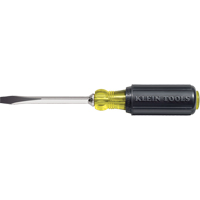 Klein Tools 600-4 Heavy-Duty Slot Keystone Screwdriver, 1/4", 8-11/32" L, Cushion Grip Handle
