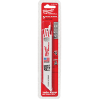 Milwaukee 48-00-5186 High Performance Super Sawzall&reg; Blades, Bi-Metal, 24 TPI, 6" L x 3/4" W