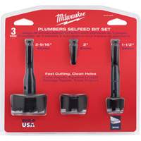 Milwaukee 49-22-0030 Plumber's Self Feed Drill Bit Set, 3 Pieces, Alloy Steel