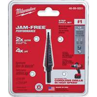 Milwaukee 48-89-9201 #1 Step Drill Bit, 1/8" - 1/2" , 1/32" Increments, High Speed Steel
