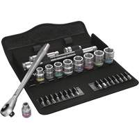 Wera Tools 05004047001 Zyklop Metric Metal Ratchet Set, 29 Pcs, 3/8" Drive Size