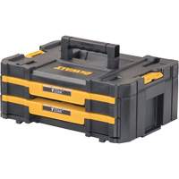 DEWALT DWST17804 TSTAK&reg; IV Tool Box with Double Shallow Drawers, 16-1/4" x 12-1/4" x 6-3/8", Black