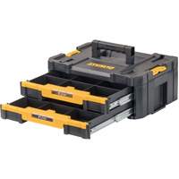DEWALT DWST17804 TSTAK&reg; IV Tool Box with Double Shallow Drawers, 16-1/4" x 12-1/4" x 6-3/8", Black