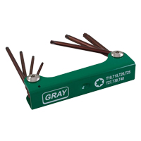 Gray Tools 69927 Jeu de cl&eacute;s hexagonales repliables, 7 mcx, Torx