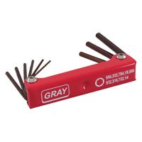 Gray Tools 69959 Folding Hex Key Set, 9 Pcs., Imperial