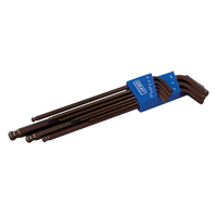 Gray Tools 68909XL Extra Long Arm Ball Hex Key Set, 9 Pcs., Metric