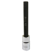 Gray Tools DW14XL Extra Long Bit  Socket, Hex, 7/16" x 5" L, 1/2" Square Drive Drive