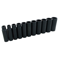 Gray Tools PL11T Jeu de douilles, 11 Mcx, Chocs, Prise de 1/2", Profond