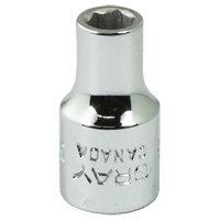 Gray Tools V6 Socket, 3/16", 1/4" Drive, 6 Points