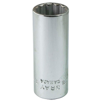 Gray Tools VL118 Socket, 9/16", 1/4" Drive, 12 Points