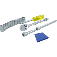 Gray Tools 15015 Socket & Attachment Set, 15 Pcs, 1/4" Drive Size