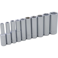 Gray Tools 15210 Jeu de douilles, 10 Mcx, Prise de 1/4", Profond