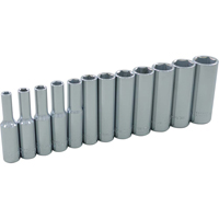 Gray Tools 19212 Socket Set, 12 Pcs, 1/4" Drive Size, Deep