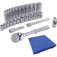 Gray Tools 25126 SAE Socket & Attachments Set, 26 Pcs, 3/8" Drive Size, Deep