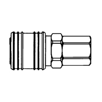 Topring 21.842 Quick Couplers - 3/8" Industrial, One Way Shut-Off - Manual Couplers, Zinc Plated Steel