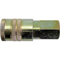 Topring 22.882 Quick Couplers - 1/2" Industrial, One Way Shut-Off - Manual Couplers, Zinc Plated Steel