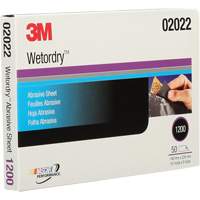 3M 02022 Wetordry 401Q Abrasive Sheet, 5-1/2" x 9", Fine Grit, Silicon Carbide