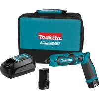 Makita TD022DS Impact Driver Kit, 1/4", 220 in-lbs Max. Torque, 7.2 V, Lithium-Ion
