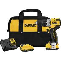 DEWALT DCD706F2 Ensemble de tournevis &agrave; percussion avec moteur sans balai Xtreme, 12 V, 3/8", 250 UWO, 0-1500 tr/min