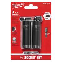 Milwaukee 49-66-4417 Jeu de douilles longues  Shockwave Impact Duty, 3 Mcx, Chocs, Prise de 3/8", Profond