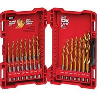 Milwaukee 48-89-4631 Jeu de forets pour perceuses et cl&eacute;s &agrave; chocs Shockwave, 23 morceaux, Titane