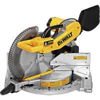 DEWALT DWS716XPS Scie &agrave; onglets combin&eacute;e &agrave; double biseau avec lampe de travail, 12", 15 A