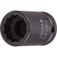 Vega 11001-D Douille, Chocs, 10 mm, Prise 1/4", 12 pans