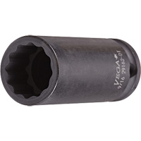 Vega 27162-DT Thin Walled Socket, Impact, 7/16", 3/8" Drive, 12 Points, Deep