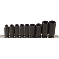 Vega 226SA9 Jeu de douilles longues, 9 Mcx, Chocs, Prise de 3/8", Profond