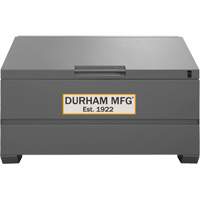 Durham Manufacturing JSCSL-306040-94T-D720 Boîte de rangement &agrave; couvercle inclin&eacute; pour le chantier, 60" x 30" x 39-3/8", Acier, Gris