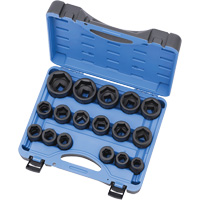 JET 610407 PS1734M Dry Socket Set, 17 Pcs, Impact, 3/4" Drive Size
