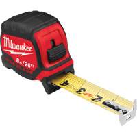 Tape Measure, 1-5/16"/33 mm x 26'/8 m, Imperial & Metric Graduations  UAJ543 | TENAQUIP