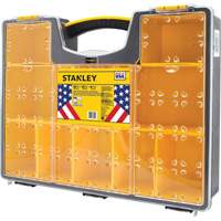 Stanley Tools STST14710 Deep Professional Organizer, 17-1/2" W x 4-1/2" D x 14" H, Black/Yellow