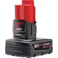 Milwaukee 48-11-2460 M12 Redlithium XC6.0 Battery, Lithium-Ion, 12 V, 6 Ah