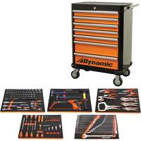 Dynamic Tools D096004-FO Ensemble d'outils pour m&eacute;canicien automobile avec armoire roulante, 125 morcea