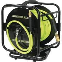 King Canada K-10014FRL Manual Hose Reel with Hybrid Polymer Air Hose, Air, 1/4" x 100', Single Hose