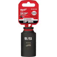 Milwaukee 49-66-6128 Shockwave Impact Duty Socket, Power, 15/16", 3/8" Drive, 6 Points, Deep