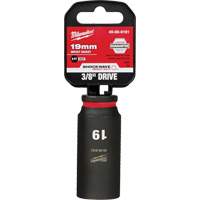 Milwaukee 49-66-6161 Shockwave Impact Duty Socket, Power, 19 mm, 3/8" Drive, 6 Points, Deep
