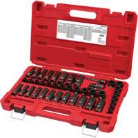 Milwaukee 49-66-7009 Shockwave Impact Duty SAE & Metric 6 Point Socket Set, 43 Pcs, Impact, 3/8" Drive Size, Deep