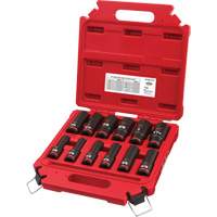 Milwaukee 49-66-7011 Jeu de douilles SAE &agrave; 6 pans Shockwave Impact Duty, 12 Mcx, Chocs, Prise de 1/2", Profond