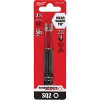 Milwaukee 48-32-4672 Embout de tournevis Shockwave Impact Duty, Carr&eacute;e, Embout #2, Prise 1/4", Longueur 3-1/2"