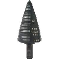Greenlee GSB12 #12 Multi-Hole Step Drill Bit, 7/8" - 1-3/8" , 1/16" Increments, High Speed Steel