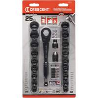Crescent CX6PT25 Mechanic's Tool Set, 25 Pcs, 3/8" Drive Size