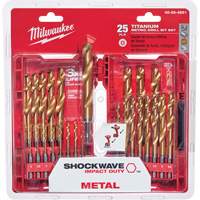 Milwaukee 48-89-4861 Shockwave Red Helix Metric Drill Bit Set, 25 Pieces, Titanium