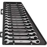 Milwaukee 48-22-9516 Ratcheting Wrench Set, Combination, 15 Pieces, Metric
