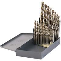 Walter Surface Technologies 200LH21V DRILLCO USA Left-Hand Jobber Length Drill Bit Set, 21 Pieces, High Speed Steel